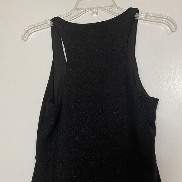 NEW MESHKI eva low scoop mini shimmer black dress size medium - Picture 8 of 8
